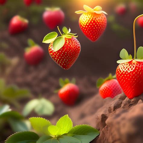 Premium Photo Strawberry In Orchard Plantation Closeup