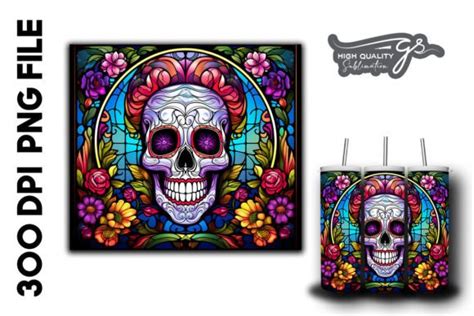 Sugar Skull Stained Glass Bundle Bundle · Creative Fabrica