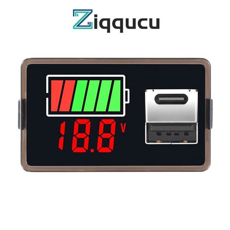 Ziqqucu Dc V Digital Voltmeter Voltage Tester Gauge Led Display And