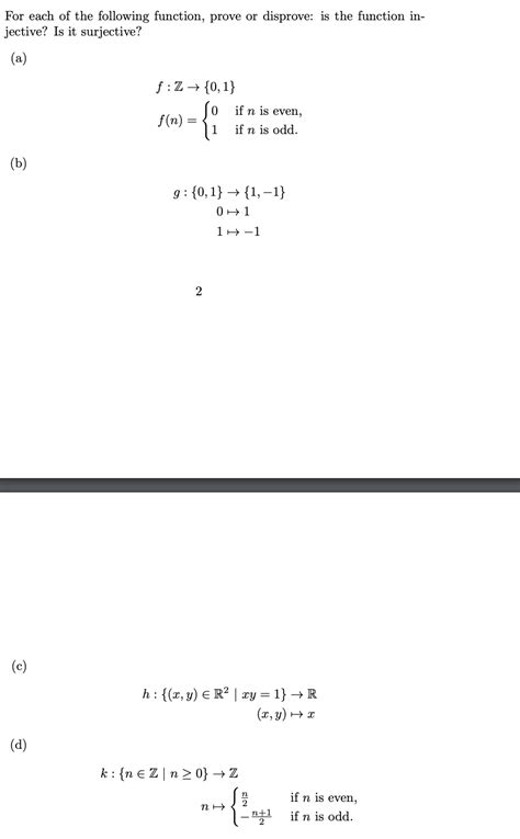 Solved For Each Of The Following Function Prove Or