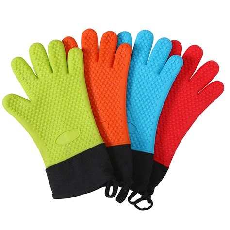 Heat Resistant Cooking Gloves Silicone Grilling Gloves Oven Gloves Long