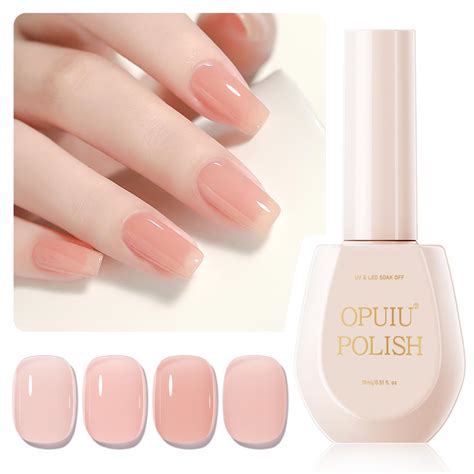 Amazon OPUIU Natural Nude Jelly Gel Nail Polish Translucent Gel