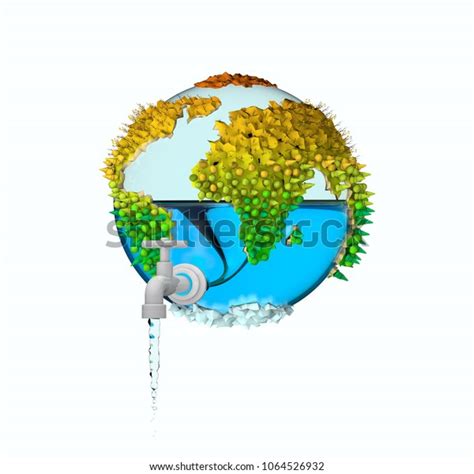 Save Water Save Earth Concept Brochure Stock Illustration 1064526932