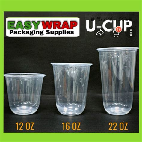 U Cup Plastic Pp Milk Tea Cups Oz Oz Oz Pcs Flat Lid