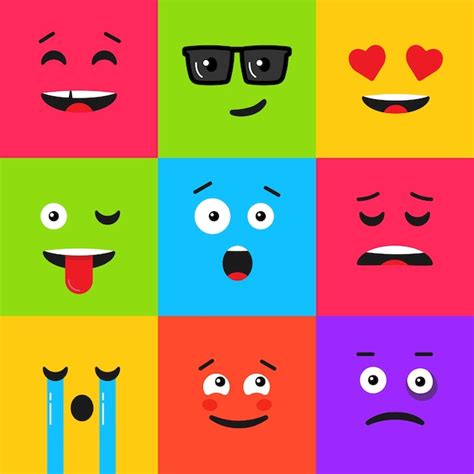 Conjunto de emoticonos coloridos patrón de fondo con emoji