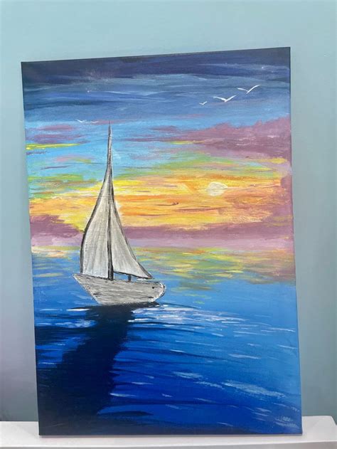 Acrylic paints boat