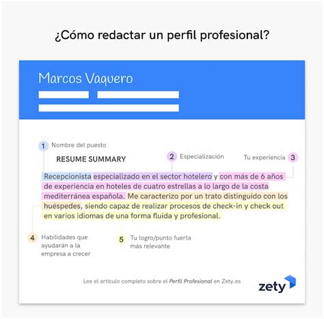 Perfil Profesional Ejemplos Que Poner En Tu Currículum