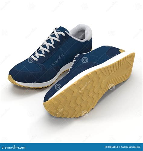 Pair Of Sport Trainers Isolated On White 3d Illustration Stock