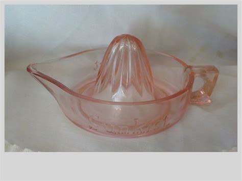 Sunkist Vintage Advertising Juicer Reamer Pink Depression Glass 1940 Era Pre Own Antique