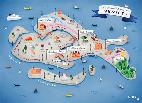 An Illustrated Map Of Venice Behance