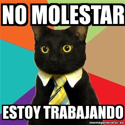 Meme Business Cat No Molestar Estoy Trabajando 1028055