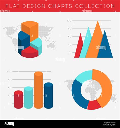 Charts Graphs Vector Flat Design Elements 3d Pie Infographic Elements