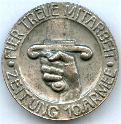 Weltkrieg Medaille F R Treue Mitarbeit Zeitung Armee Eur