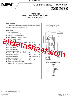 2SK2478 Datasheet PDF NEC