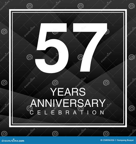 57 Year Anniversary Celebration Logo Vector On Red Background 57