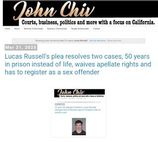 John Chiv I Have Covered Convicted Sex Offender Lucas Russell Case Regularly And Already