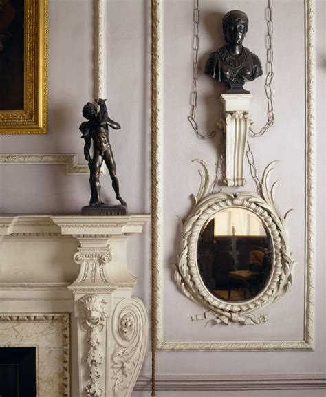 Felbrigg Hall interior | Oval mirror, Stucco fireplace, Candle sconces