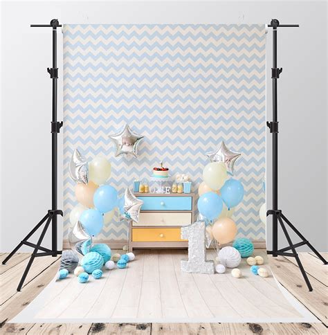 Hellodecor X Ft Birthday Photography Backdrops White And Blue Stripe