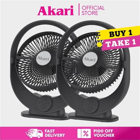 Akari Buy 1 Take 1 8 Elliptical Rechargeable Fan W Led Arf 8068