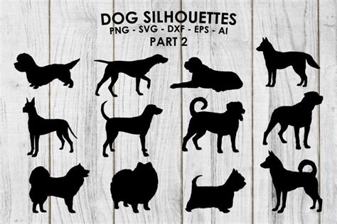 Dog Breeds Silhouette Svg And Png Print Transfer And Cut File