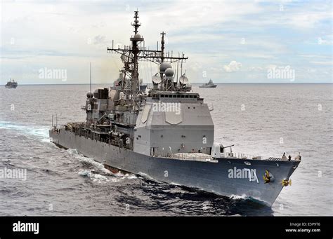 A Us Navy Ticonderoga Class Guided Missile Cruiser Uss Cape St George