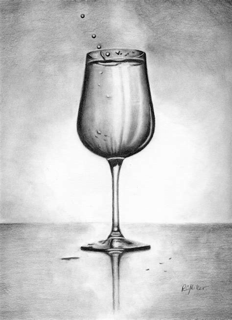 Wine Glass Pencil Drawing