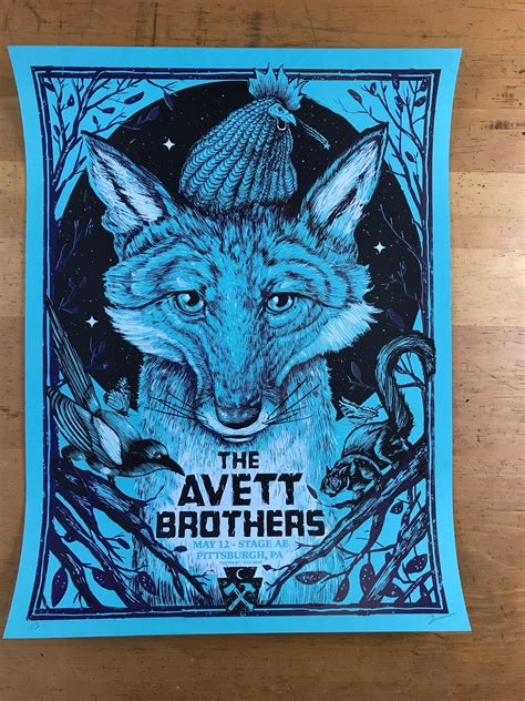 The Avett Brothers 2016 Zeb Love Poster Pittsburgh Variant