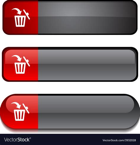 Delete Button Set Royalty Free Vector Image VectorStock