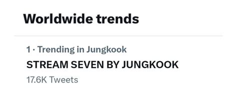 Jungkook Sns On Twitter Stream Seven By Jungkook Stream Both