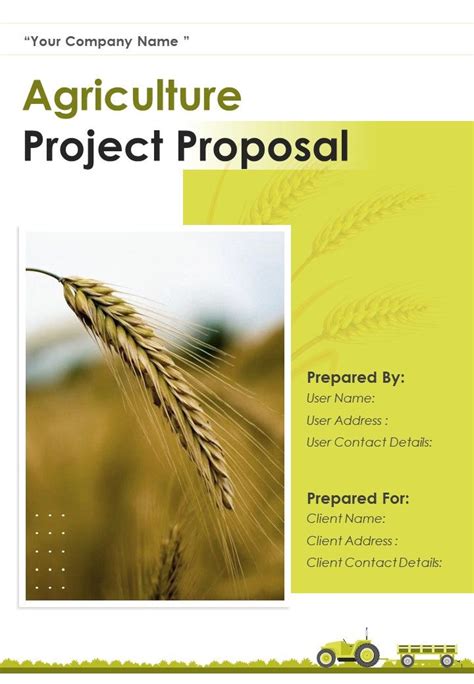 A4 Agriculture Project Proposal Template Presentation Graphics Presentation Powerpoint