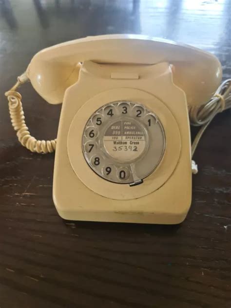 VINTAGE BT GPO Rotary Dial Telephone Retro Cream Colour 8746G 22 75