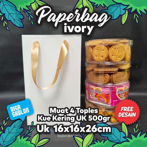 Jual Paperbag Toples Kue Tas Toples Ramadhan Paper Bag Wadah Toples