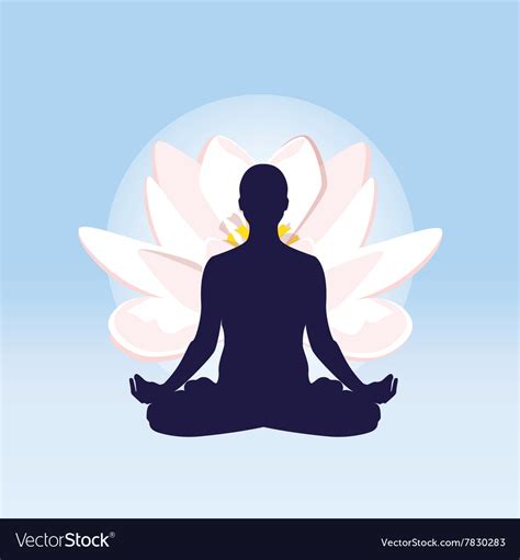 Yoga Lotus Pose Royalty Free Vector Image VectorStock