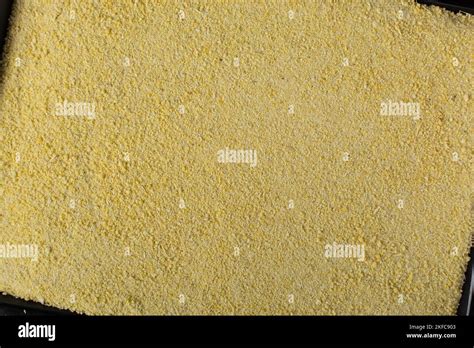 Yellow Garri Top View Of Nigerian Garri Fried Cassava Garri For Eba