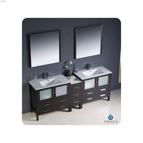 Fresca Torino Espresso Modern Double Sink Bathroom Vanity W Side