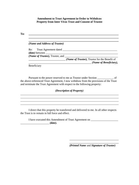 Trust Amendment Template Fill Out And Sign Online Dochub