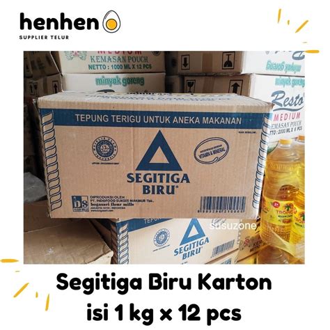 Jual Tepung Terigu Segitiga Biru Per Dus Perkarton Isi Pcsx Kg