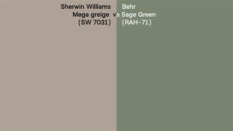 Sherwin Williams Mega Greige Sw 7031 Vs Behr Sage Green Rah 71 Side