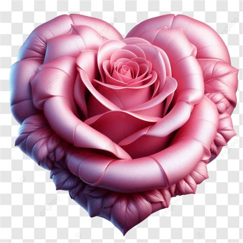 Pink Rose Heart Shape Vector Illustration On White Background Pink