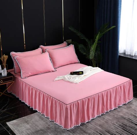 1 3pcs Ruffles Mattress Cover Romantic Princess Bed Skirt Bed Sheet