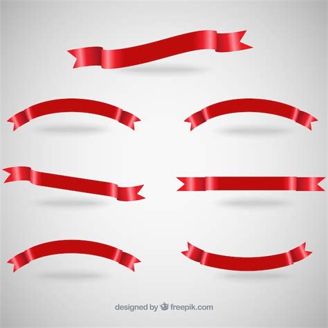 Premium Vector Red Ribbon Banners