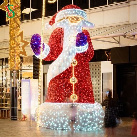 Big Santa Claus Led Outdoor Christmas Light Sculptures Led 3d Deer