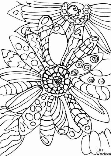 A Flower With Lots Of Leaves And Dots On The Petals Coloring Pages For