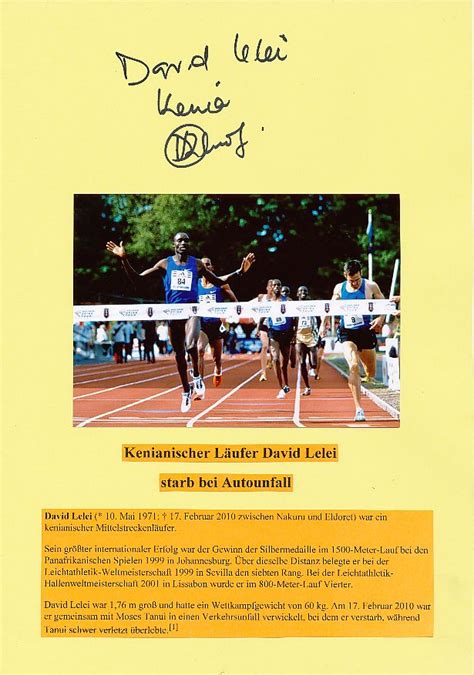 Kelocks Autogramme David Lelei 2010 Kenia Leichtathletik Autogramm