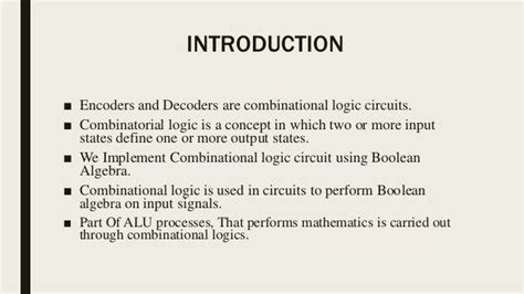 Encoders and decoders