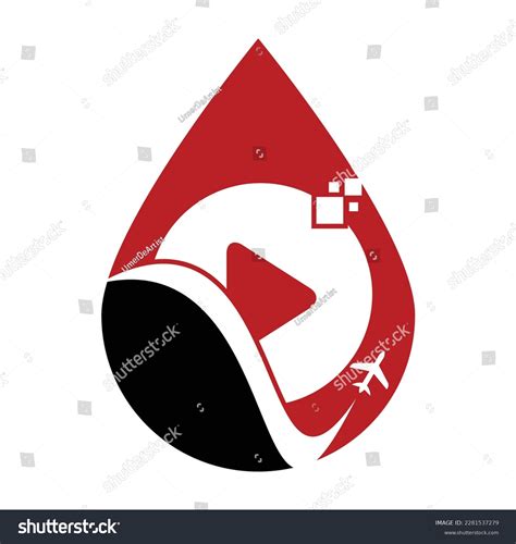 Airplane Play Button Logo Design Airplane Stock Vector (Royalty Free ...