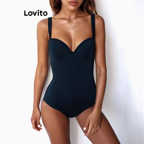 Lovito Sexy Mai Feminino Simples B Sico Pe A Nica Lnl Branco