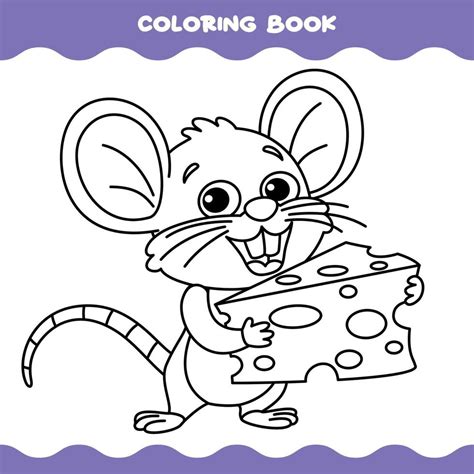 Coloring Page With Cartoon Mouse 15391886 Vector Art At Vecteezy