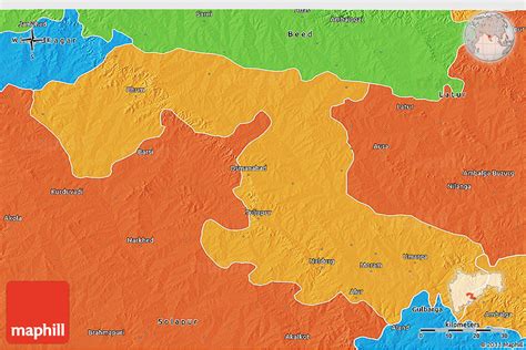 Political 3D Map of Osmanabad