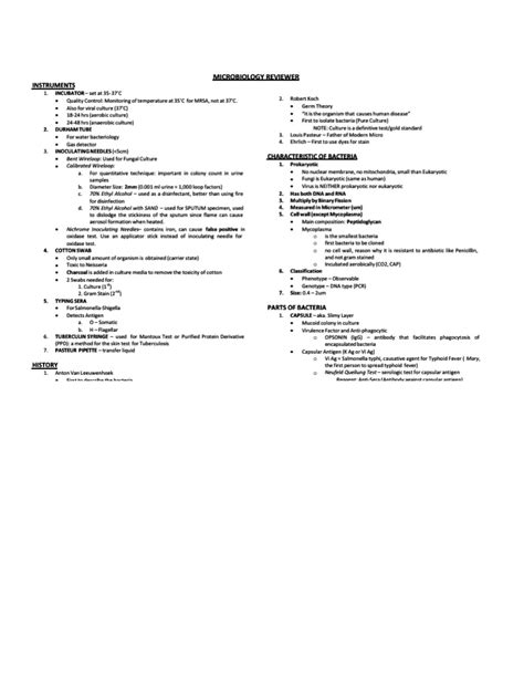 Microbiology Reviewer Microbiology Revie Pdf Staining Bacteria
